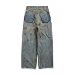 Jeans Baggy Con Tasche Patched in Blu