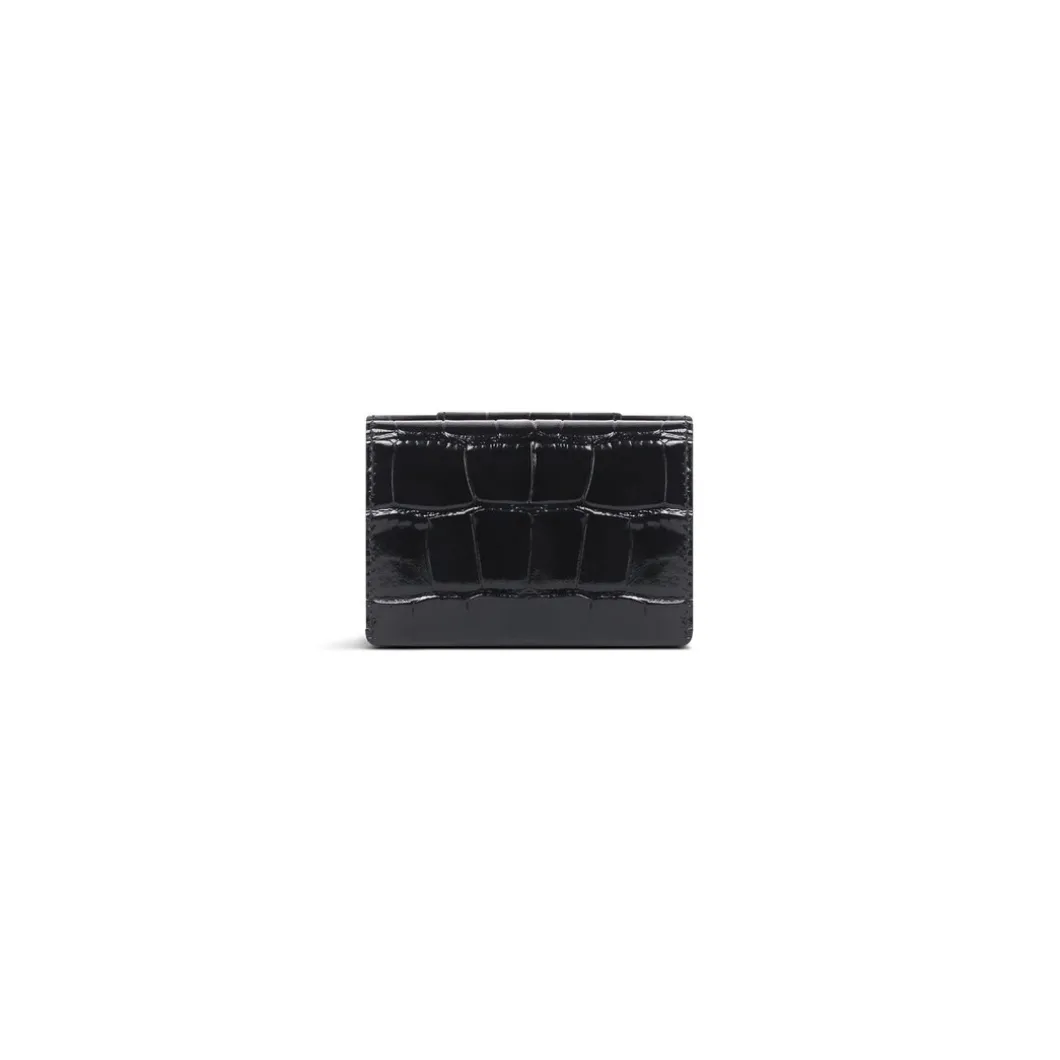 Mini Portafoglio Hourglass da Donna in Nero