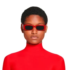 Occhiali Da Sole Dynasty Rectangle da Donna in Rosso