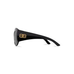 Occhiali Da Sole Hourglass Round  in Nero