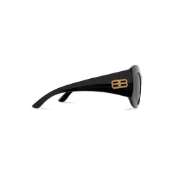 Occhiali Da Sole Hourglass Round  in Nero