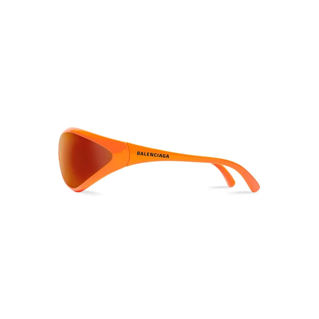 Occhiali Da Sole 90s Oval in Arancione Fluo