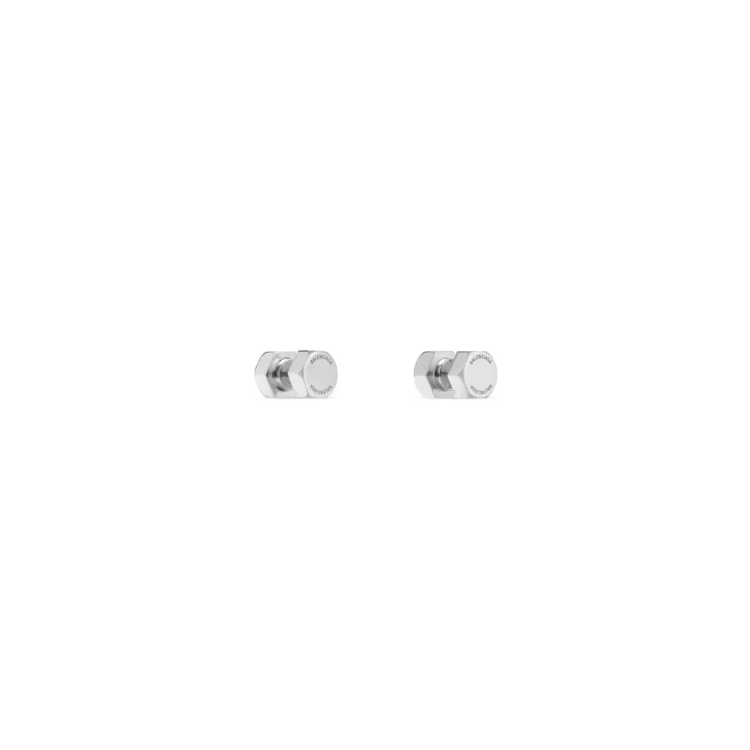 Orecchini Garage Double Screw in Argento Anticato