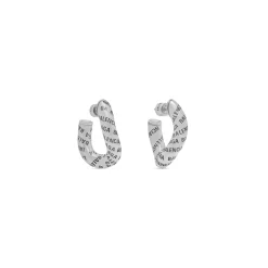 Orecchini Logo da Donna in Argento Anticato