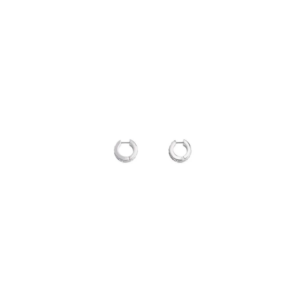 Orecchini Logo Hoop da Donna in Argento