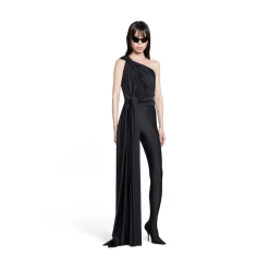 Pantabodysuit Draped da Donna in Nero
