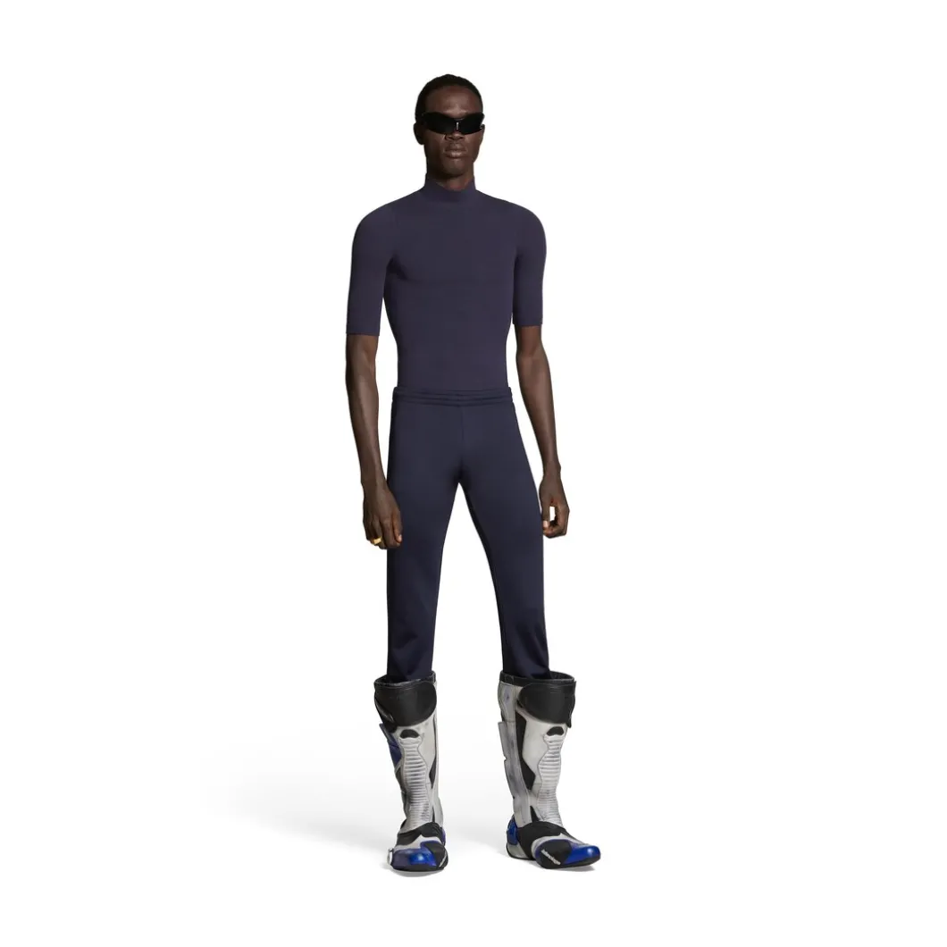 Pantaloni Aderenti A Vita Bassa in Blu Navy
