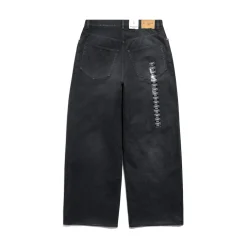 Pantaloni Baggy Denim Size Sticker in Nero