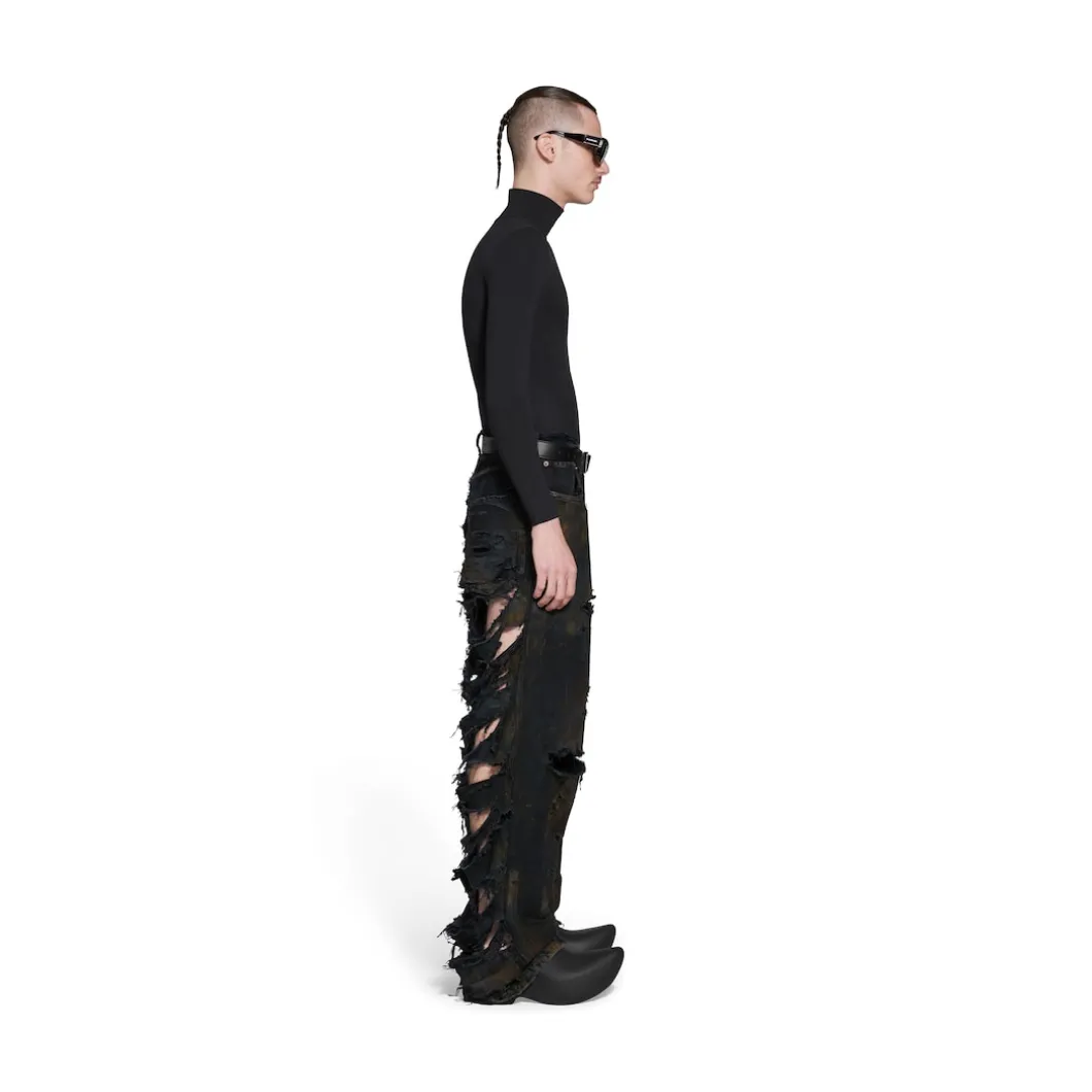 Pantaloni Baggy Super Destroyed in Nero