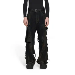 Pantaloni Baggy Super Destroyed in Nero