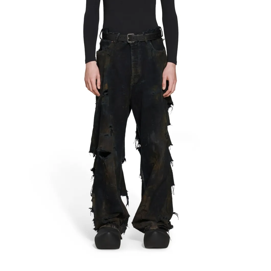 Pantaloni Baggy Super Destroyed in Nero
