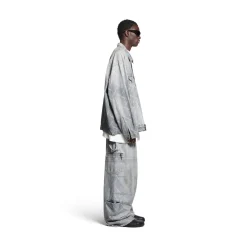 Pantaloni Cargo Bal Diagonal Allover in Azzurro