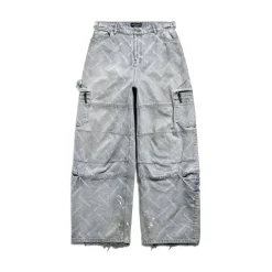 Pantaloni Cargo Bal Diagonal Allover in Azzurro