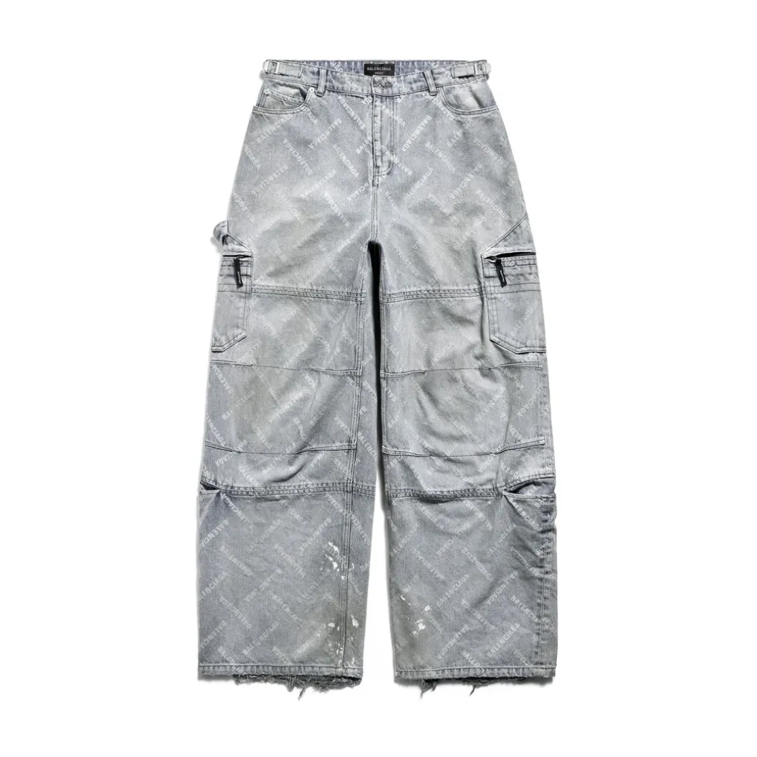 Pantaloni Cargo Bal Diagonal Allover in Azzurro