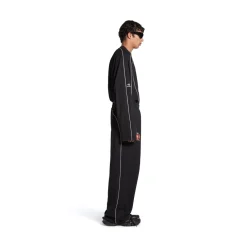 Pantaloni Da Tuta Baggy Soccer in Nero/bianco