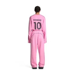 Pantaloni Da Tuta Baggy Soccer in Rosa/nero