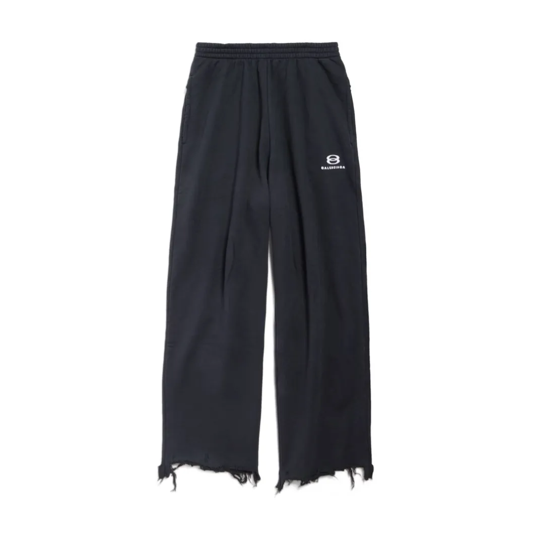 Pantaloni Da Tuta Cropped Unity Sports Icon in Nero/bianco