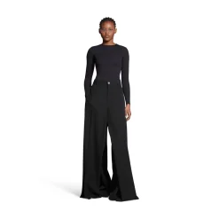 Pantaloni Double Front in Nero