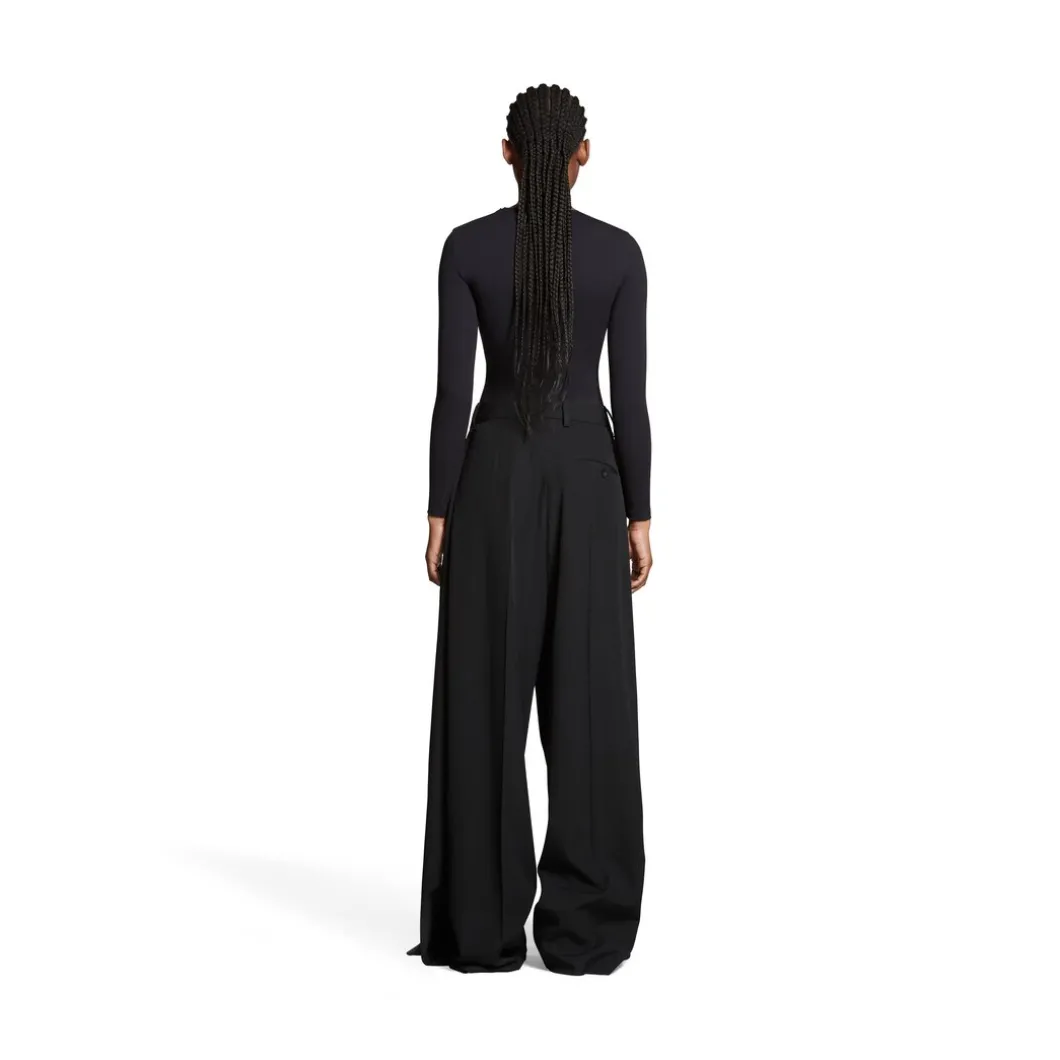 Pantaloni Double Front in Nero