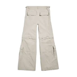 Pantaloni Flared Cargo in Beige