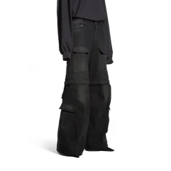 Pantaloni Flared Cargo in Nero