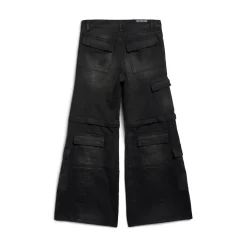 Pantaloni Flared Cargo in Nero