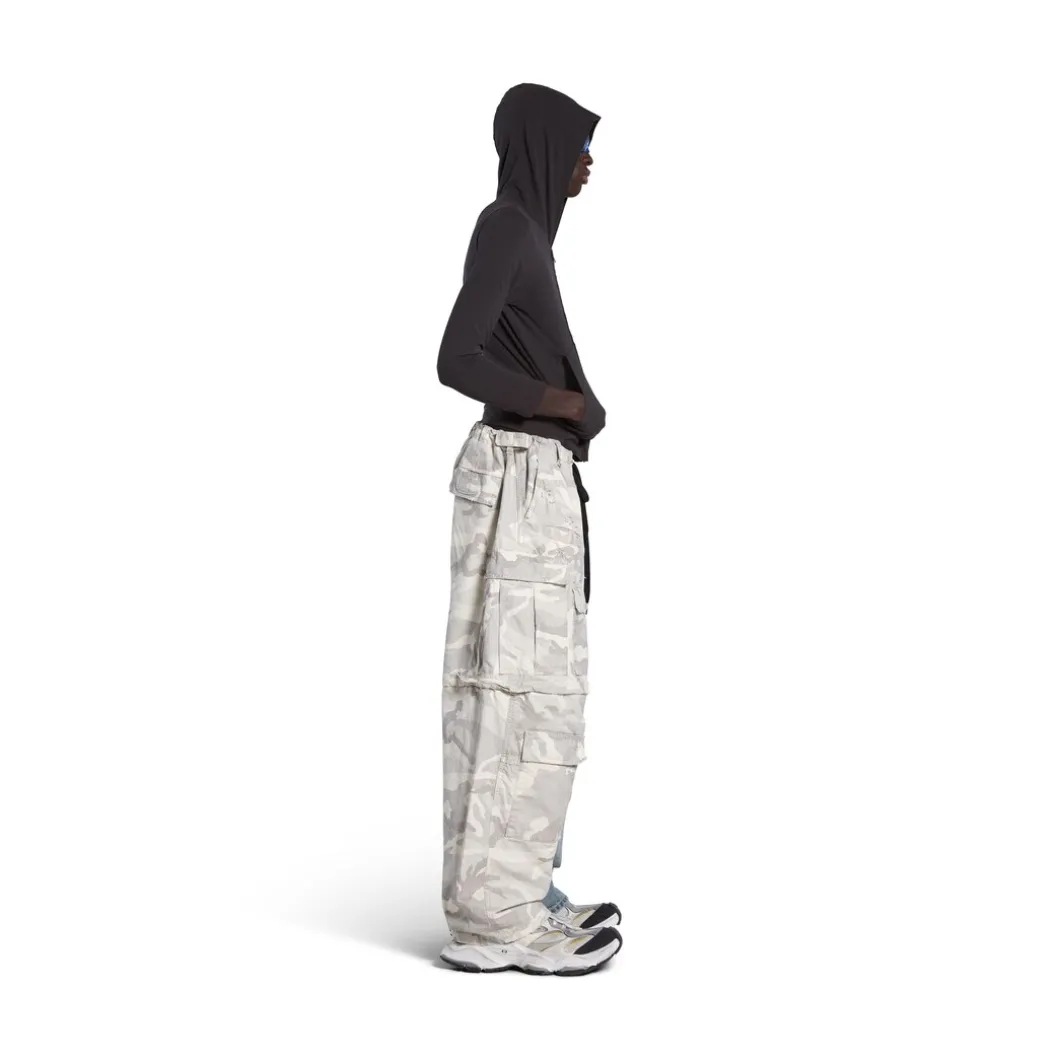 Pantaloni Hybrid Baggy Grayscale Camo in Azzurro