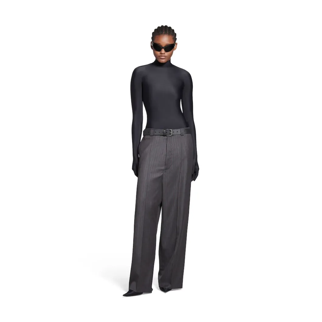 Pantaloni Loose Tailored in Grigio/rosso