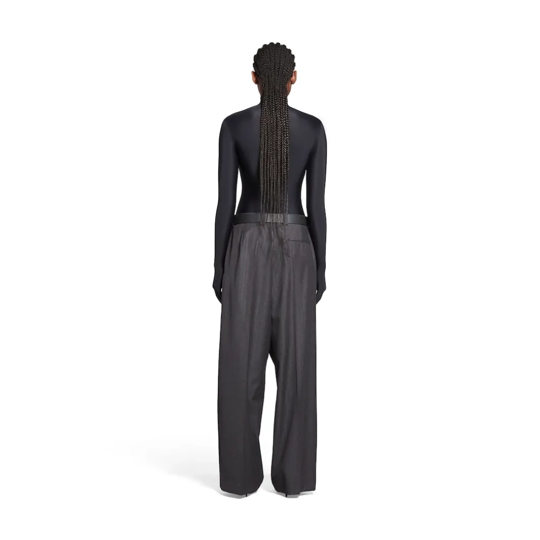 Pantaloni Loose Tailored in Grigio/rosso