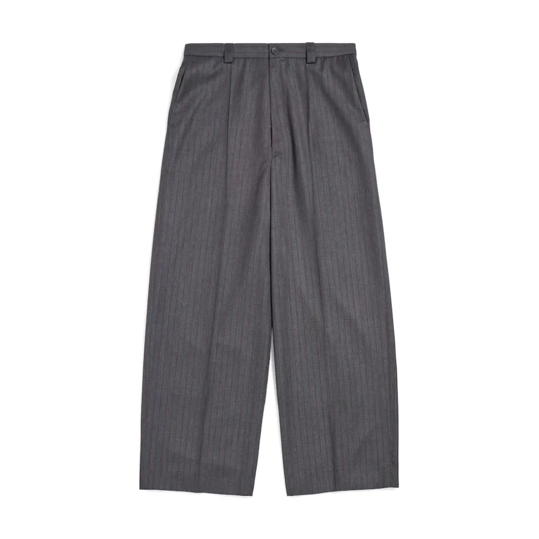 Pantaloni Loose Tailored in Grigio/rosso
