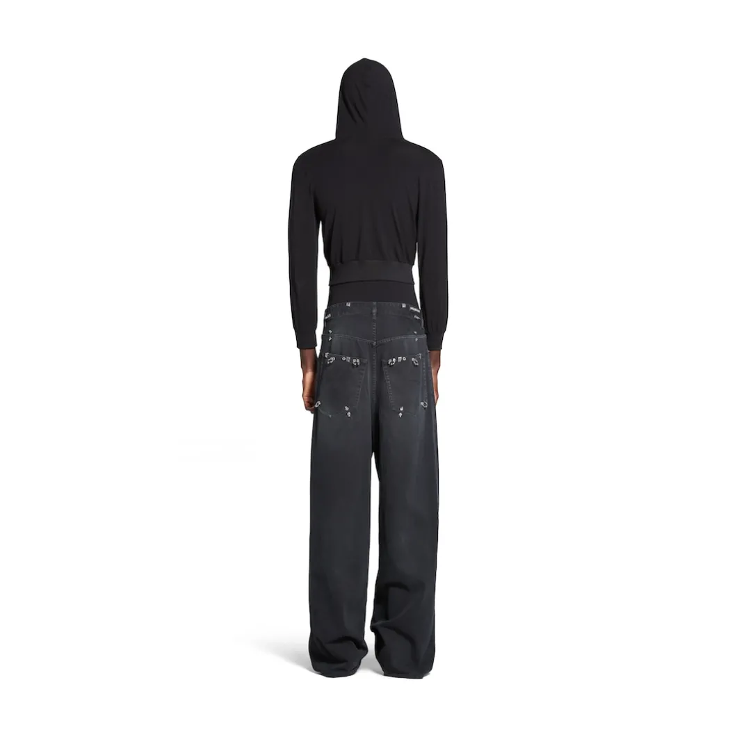 Pantaloni Pierced Baggy in Nero