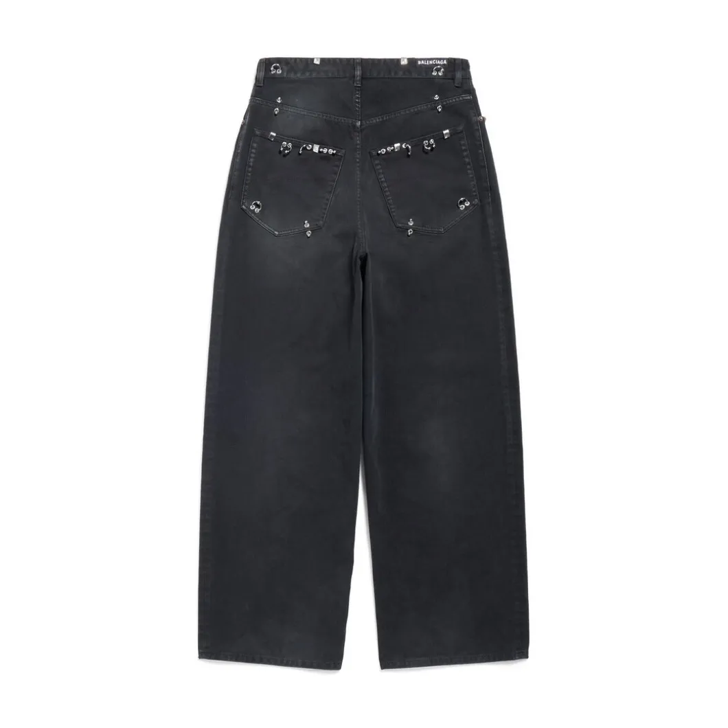Pantaloni Pierced Baggy in Nero