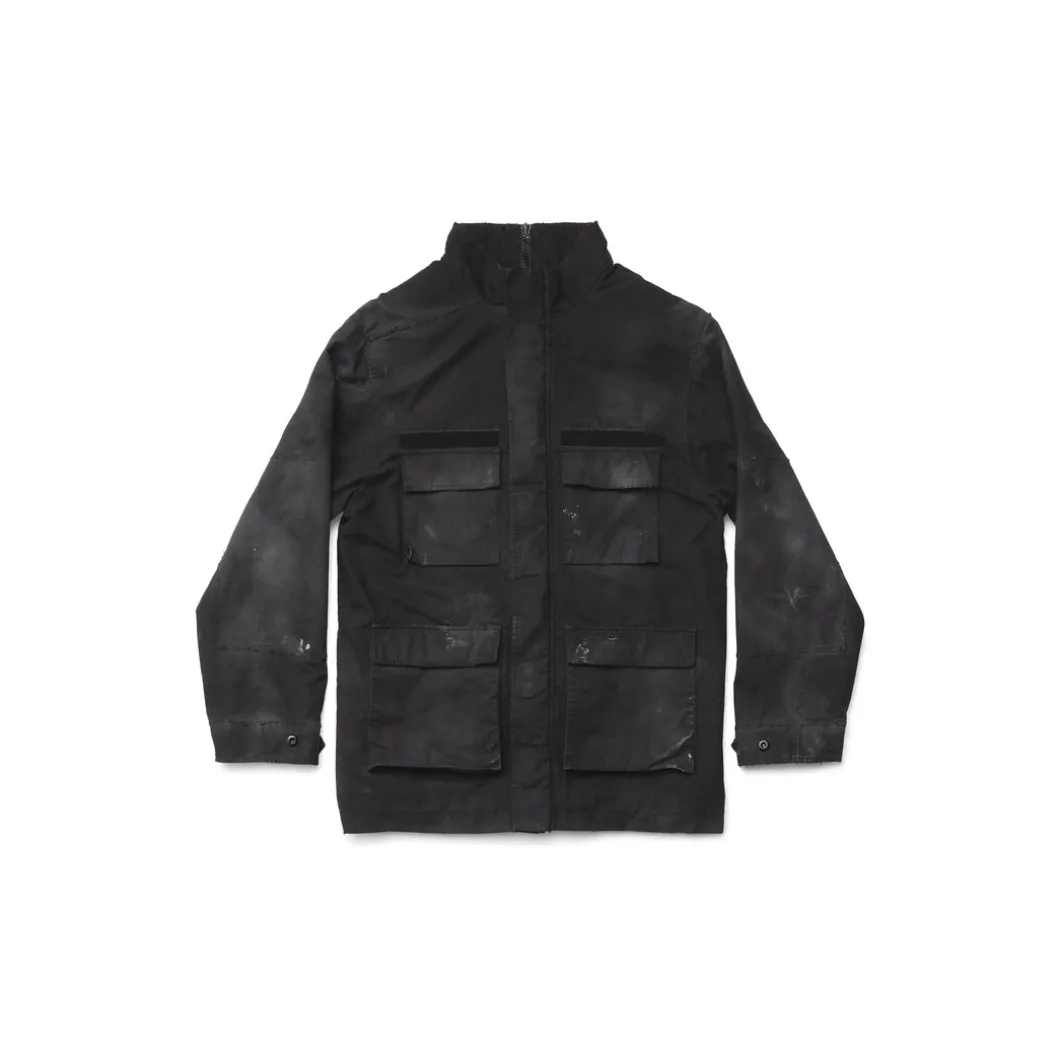 Parka Militare Double Front Balenciaga in Nero