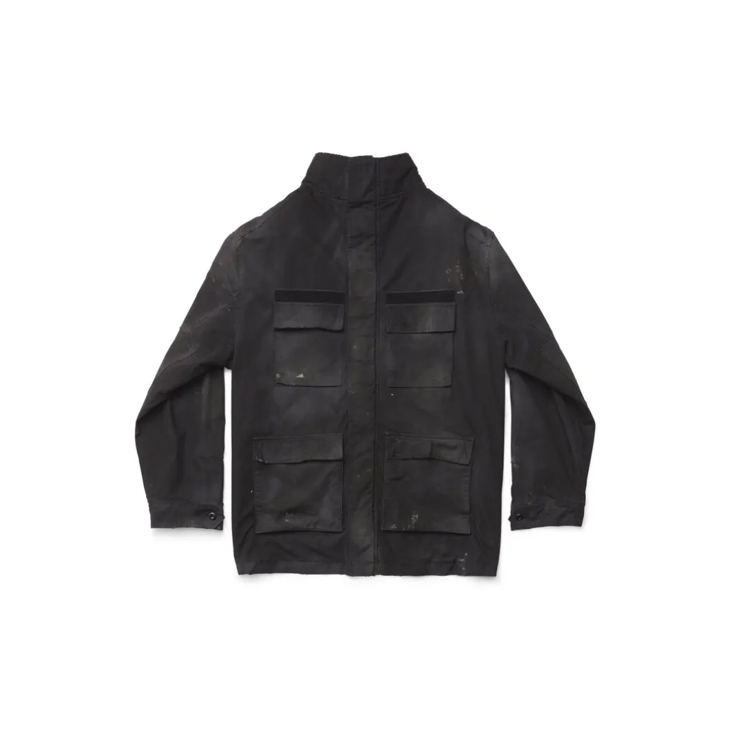 Parka Militare Double Front Balenciaga in Nero