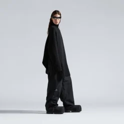 Poncho A Collo Alto Con Mezza Zip in Nero