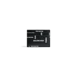 Portacarte Cash Bal Paris Allover da Uomo in Nero/bianco