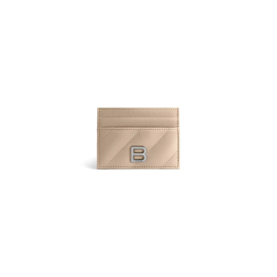 Portacarte Crush Trapuntato da Donna in Beige