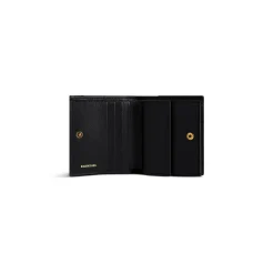 Portacarte E Portamonete Con Patta Crush Trapuntato  da Donna in Nero