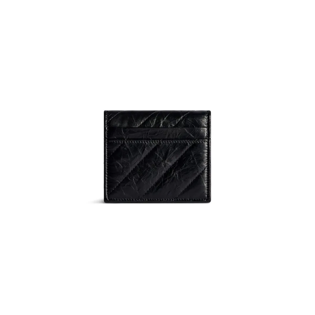 Portacarte E Portamonete Con Patta Crush Trapuntato da Donna in Nero