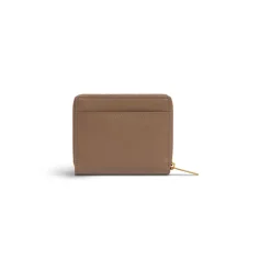 Portafoglio Compatto Envelope Con Patta da Donna in Marrone Chiaro