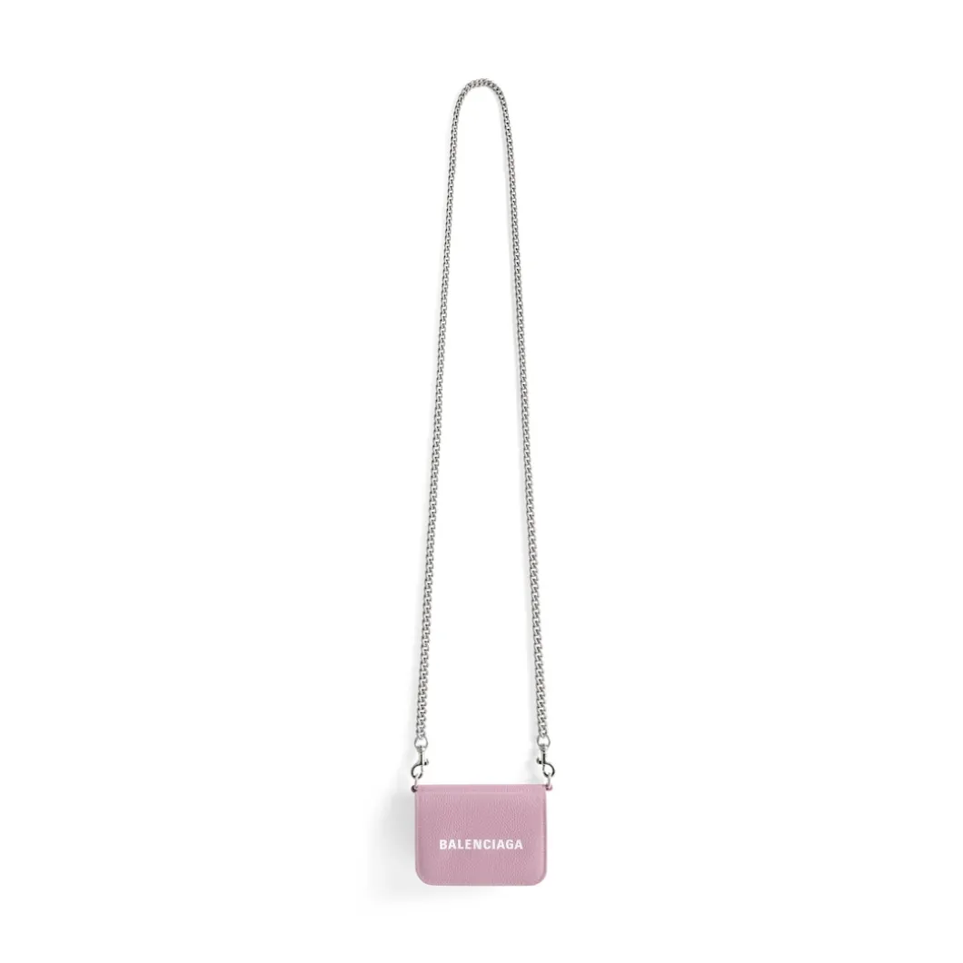 Portafoglio Con Catena Cash Mini da Donna in Rosa