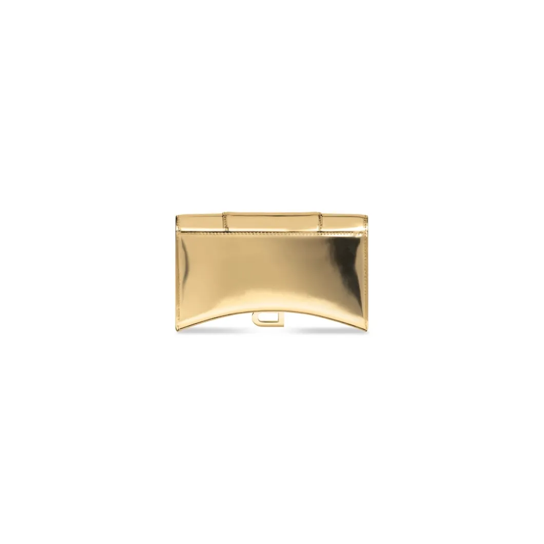 Portafoglio Con Catena Hourglass Effetto Specchio da Donna in Oro