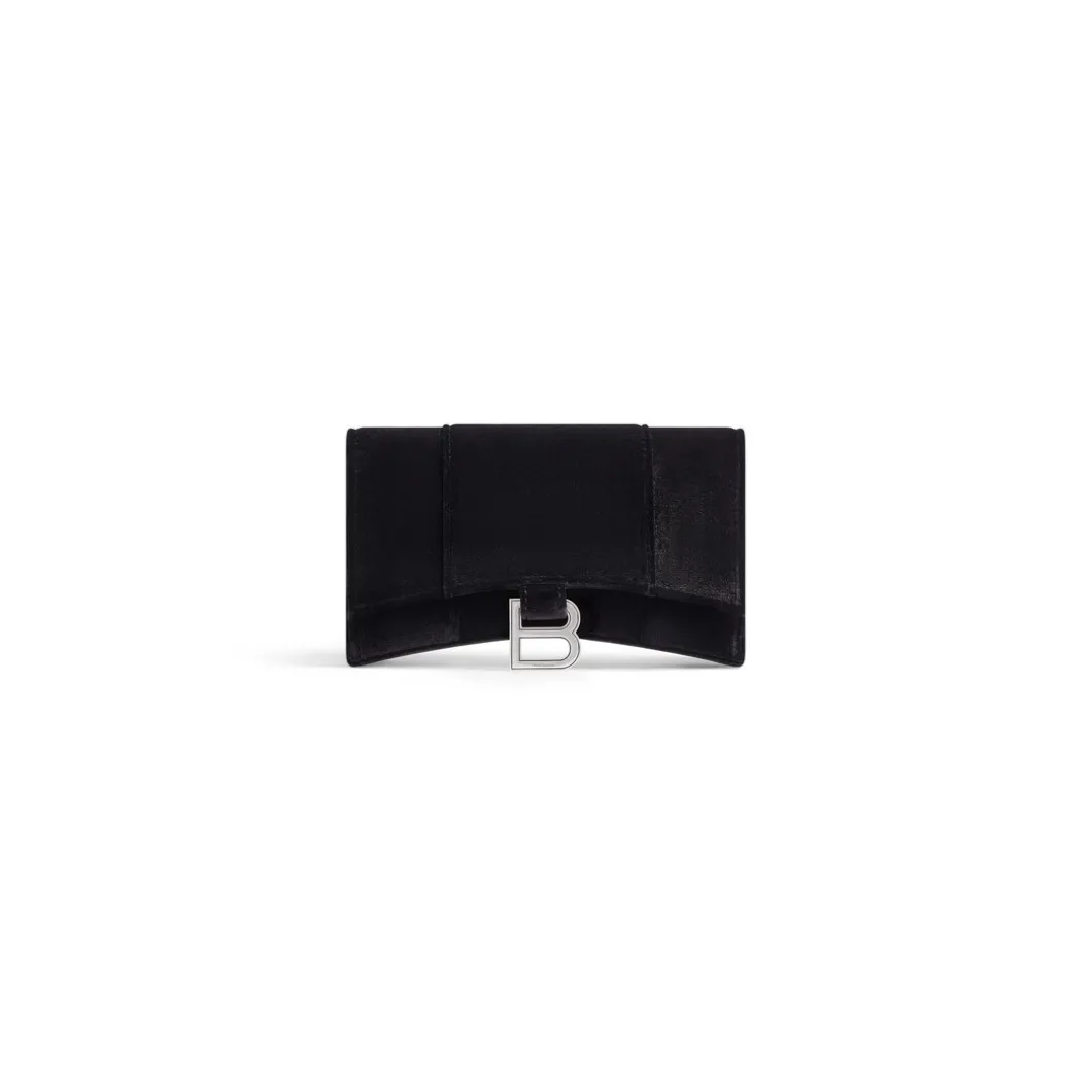 Portafoglio Con Catena Hourglass In Jersey Di Velluto da Donna in Nero