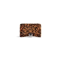 Portafoglio Con Catena Hourglass Con Stampa Leopardata da Donna in Beige
