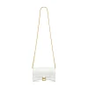 Portafoglio Hourglass Con Catena Con Lavorazione Coccodrillo da Donna in Bianco