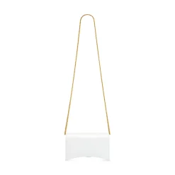 Portafoglio Hourglass Con Catena da Donna in Bianco