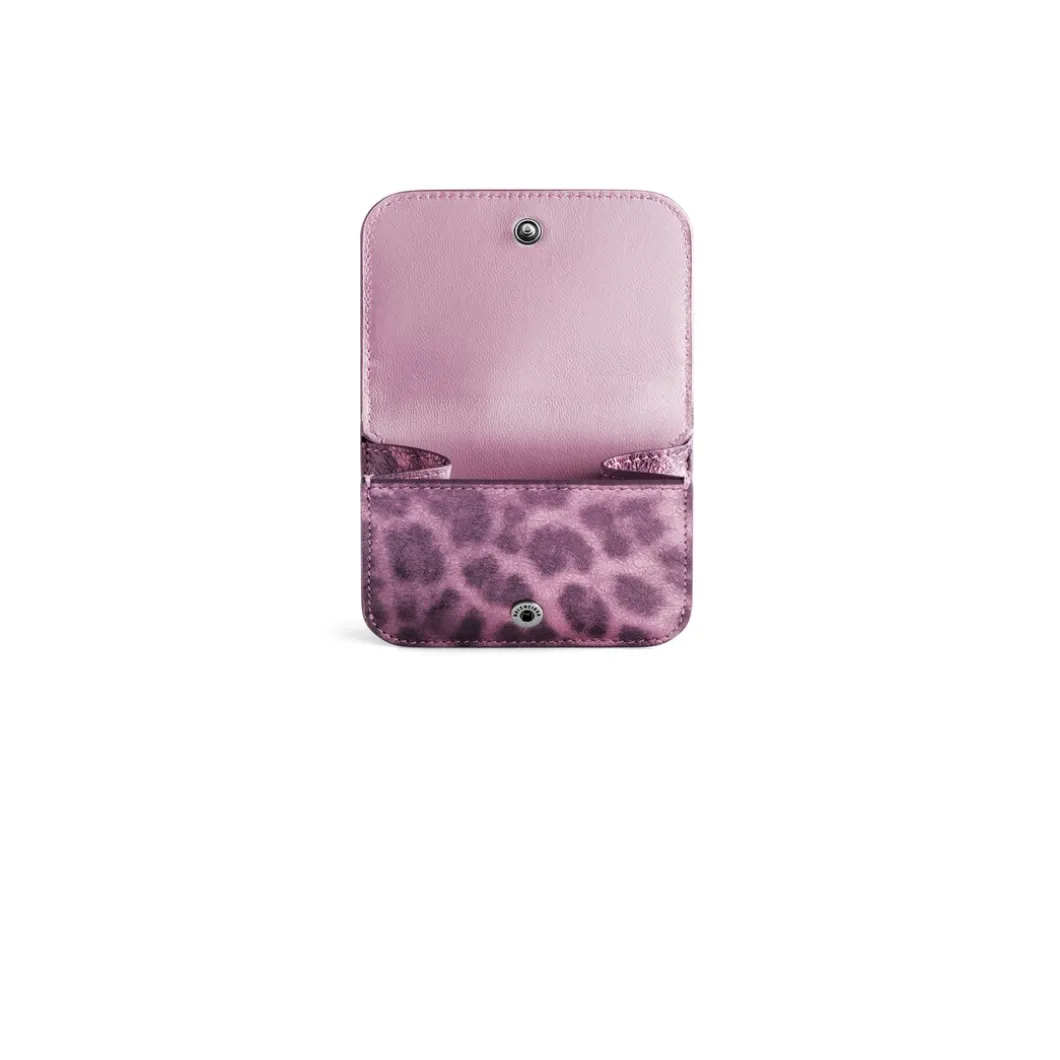 Portafoglio Le Cagole Mini Con Stampa Leopardata da Donna in Rosa
