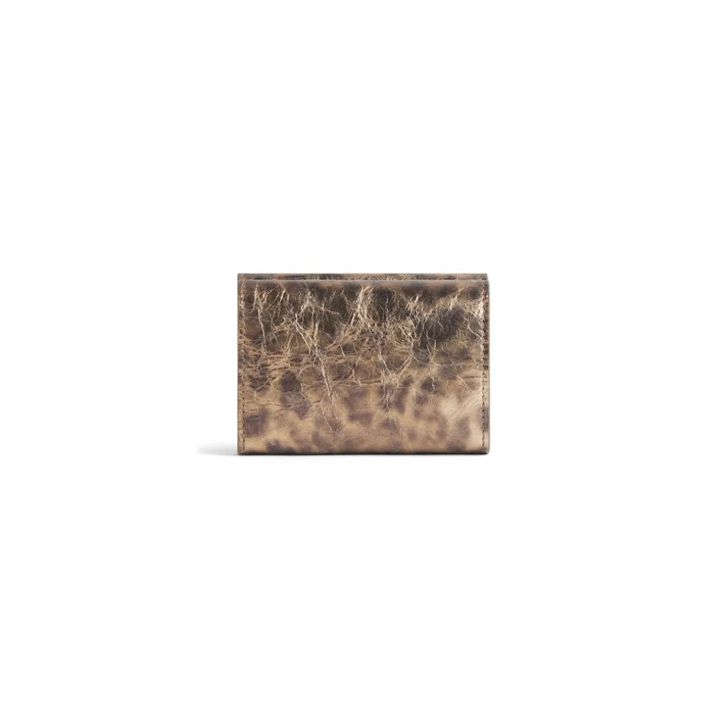 Portafoglio Le Cagole Mini Con Stampa Leopardata da Donna in Marrone