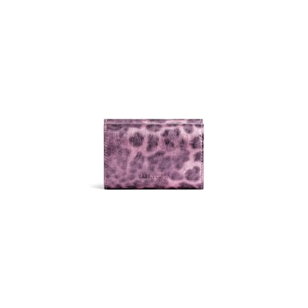 Portafoglio Le Cagole Mini Con Stampa Leopardata da Donna in Rosa