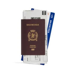 Portafoglio Passport Lungo 2 Biglietti da Uomo in Rosso Scuro